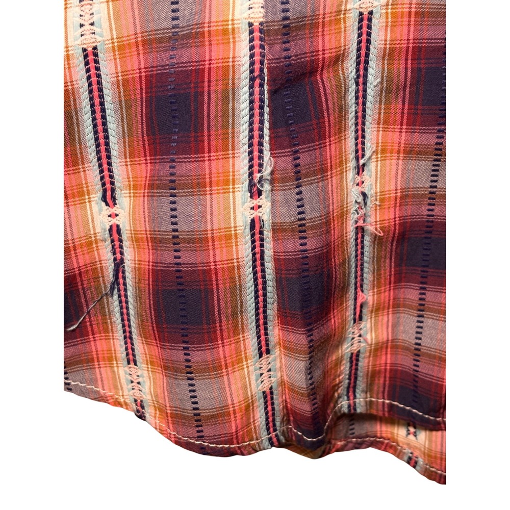 Cowgirl Legend Rodeo Western Snap Shirt L Multicolor Plaid Embroidered Cowgirl - Picture 6 of 10